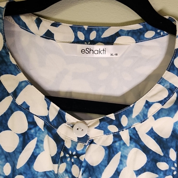 ESHAKTI dress size 18 art deco print women's dress with pockets - Picture 3 of 8